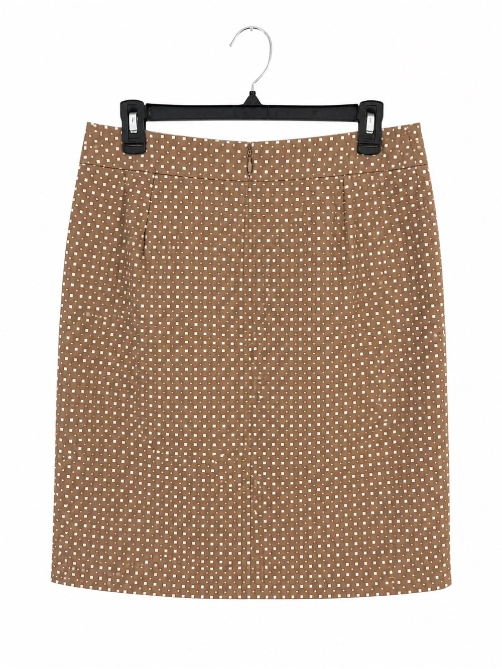 Banana Republic Pencil Skirt 10 Brown White Career Lined Knee Length